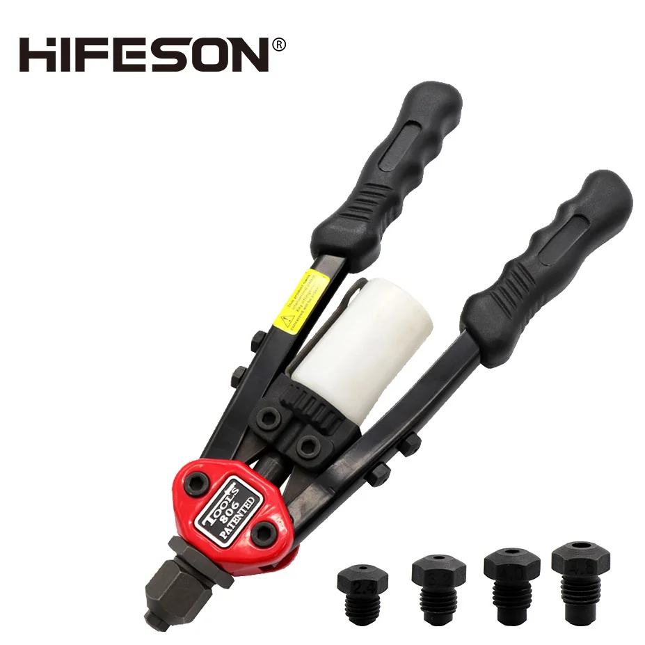 Double Hand Manual Blind Rivet Nut Gun Nails Rivets Riveter Riveting Tool 10.5'' for 2.4mm 3.2mm 4.0mm 4.8mm HIFESON