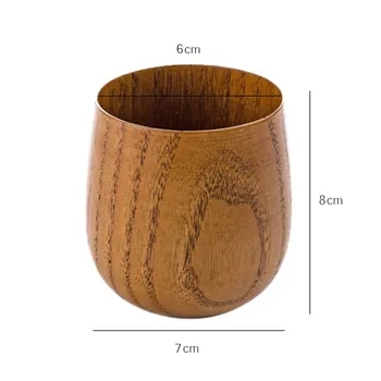 

Japanese Style Natural Wood Cup Reusable Environmentally Protection Tea Coffee Milk Insulated Water Cup Kitchen Home Accessor