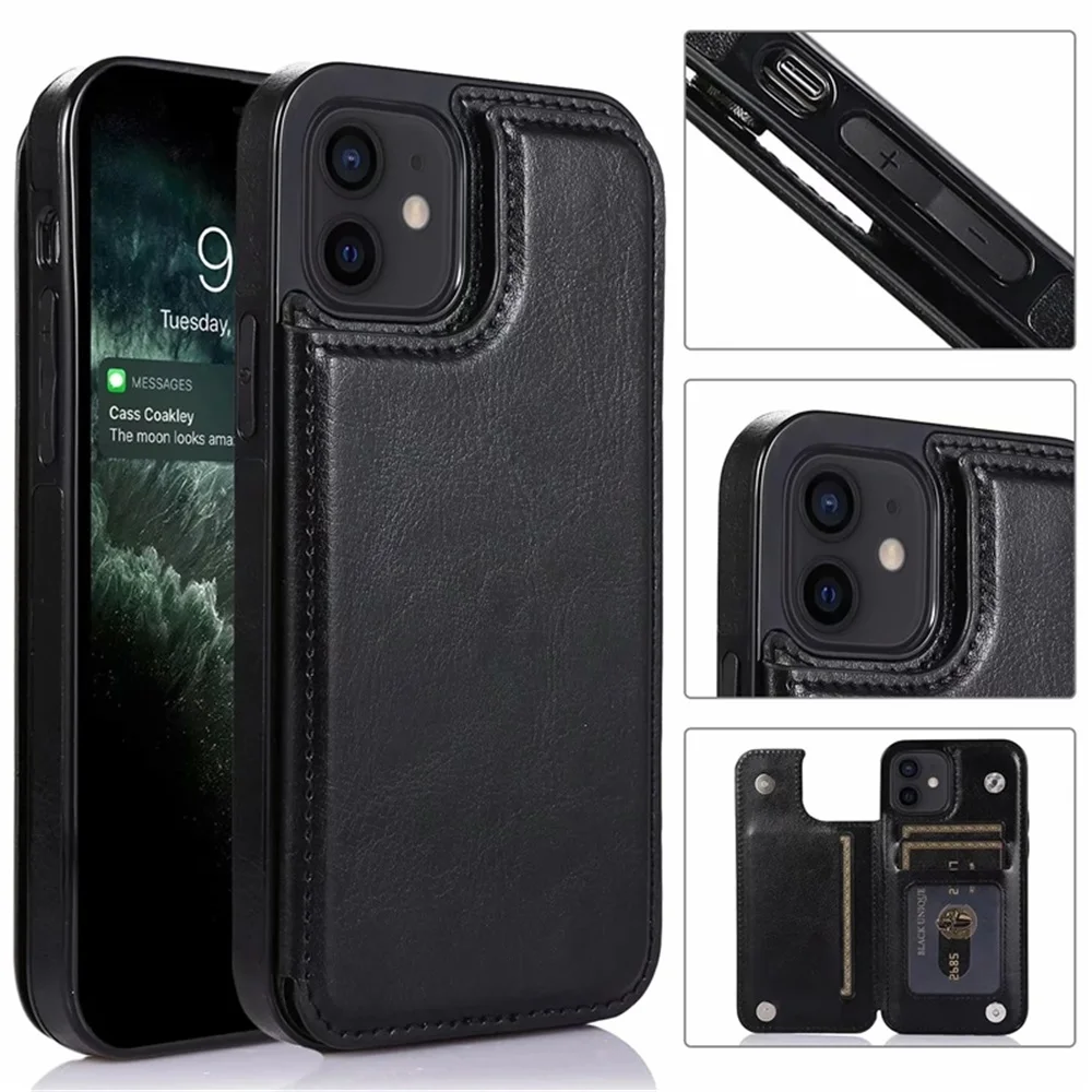 Étui portefeuille en cuir pour Samsung S21 S20 FE Ultra S10 Plus Flip Cover A72 A52 A42 A32 A12 A53 A21s Slots pour cartes Note 8_voghion.com