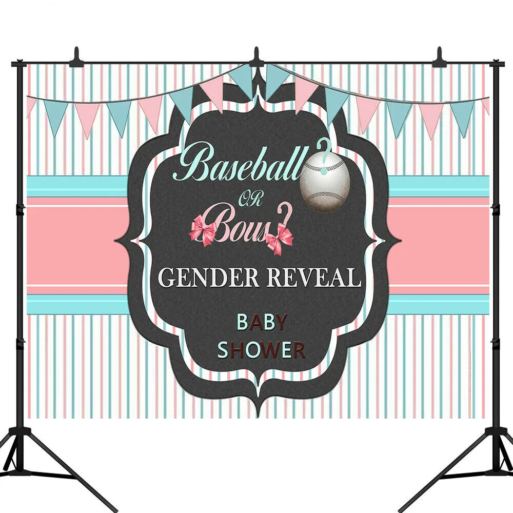 

Gender Reveal Photography Backdrops Baseball Baby Shower Party Photo Backgrounds