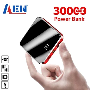 ミニ電源銀行30000 2200mahの小型大容量ポータブル充電器2 usbミラースクリーン外部スマート携帯電話