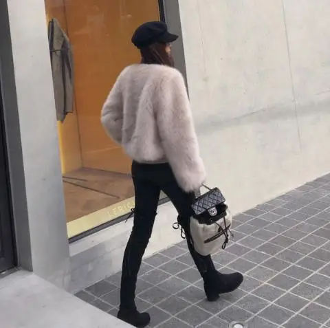Vetement Winter Women's Faux Fur Jacket Artificial Fur Overcoat Furry Coat Femme Plus Size Furry Fake Fur Outwear Z60