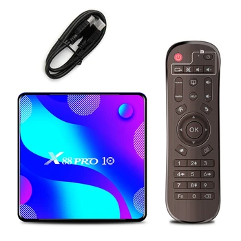 

Android TV BOX X88 PRO10 Smart TV Box Android 10 RK3318 4G+32G 4K Media Player X88 Pro 10 Android TV Set Top Box EU Plug