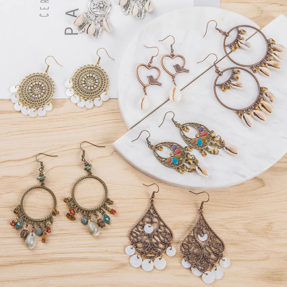 

Fashion Sea Shell Earrings Female Trendy Simple Holiday Women Big Round Beach Drop Earrings for Women Elegant Shells Jewelry