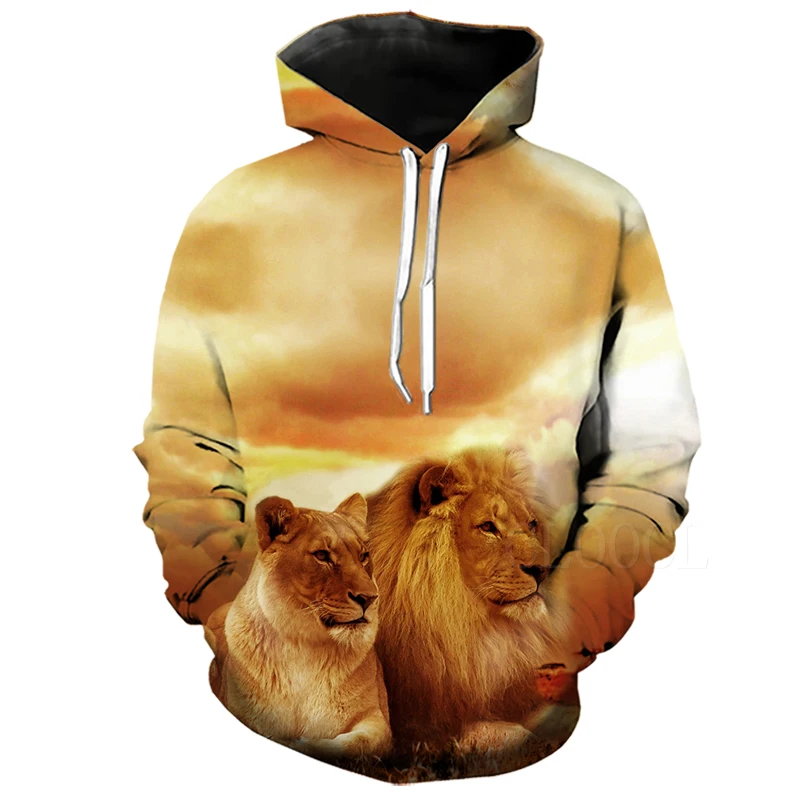 Толстовки со львом больших размеров с принтом животных толстовки для мужчин/женщин Повседневный пуловер с капюшоном спортивный костюм куртка топы худи poleron hombre - Цвет: Lion Hoodies 3