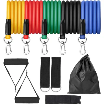 

11pcs Exercise Resistance Bands Set Expander Yaga Pull Rope Gym Training Fitness Band Home Workout With Door Anchor Ankle Strap