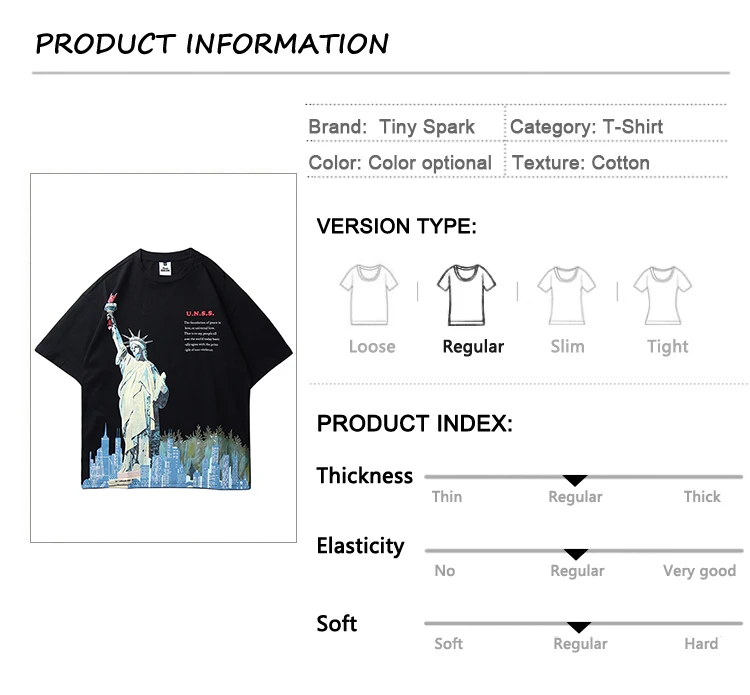 Уличная Мужская футболка в стиле хип-хоп с принтом статуи Свободы, хлопковая Повседневная футболка с коротким рукавом, модные топы, футболки