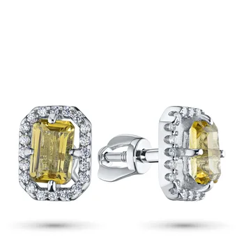 

Silver earrings with cubic zirconia citrine and e0636sg04200288