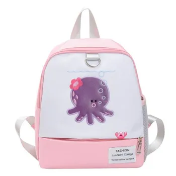 

Fashion strawberry cartoon mini Children's canvas backpack girl boy bag shoulder baby outdoor Leisure Storage snacks