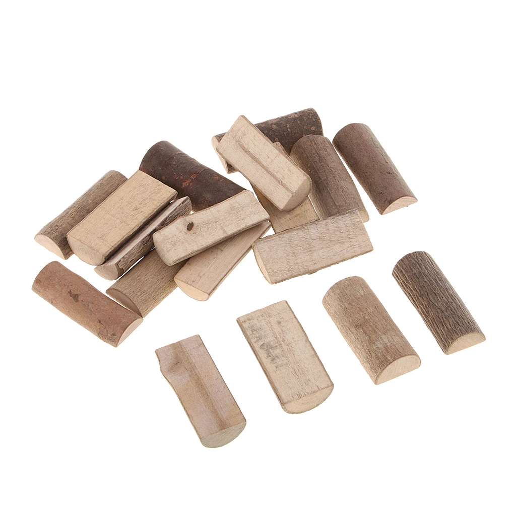 20 Pieces Rustic Small Wooden Log Sticks Natural Tree Bark for Home Decoration & Rustic Wedding Centerpieces DIY Crafts