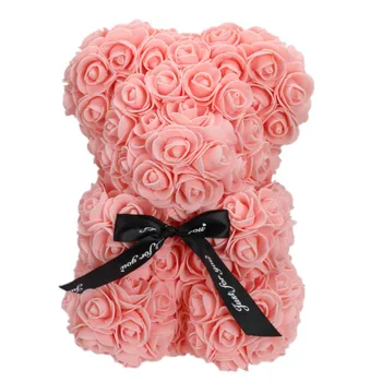 

25 cm Soap Foam Bear of Roses Teddy Bear Rose Flower Artificial for girlfriend Christmas day Valentines Day Gifts Dropship