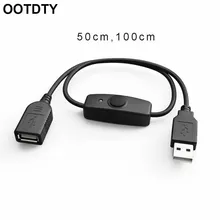 Synchronisation des données USB 2.0 cordon d'extension USB câble d'extension avec interrupteur marche-arrêt indicateur LED pour framboise Pi PC USB ventilateur lampe à LED USB(China)