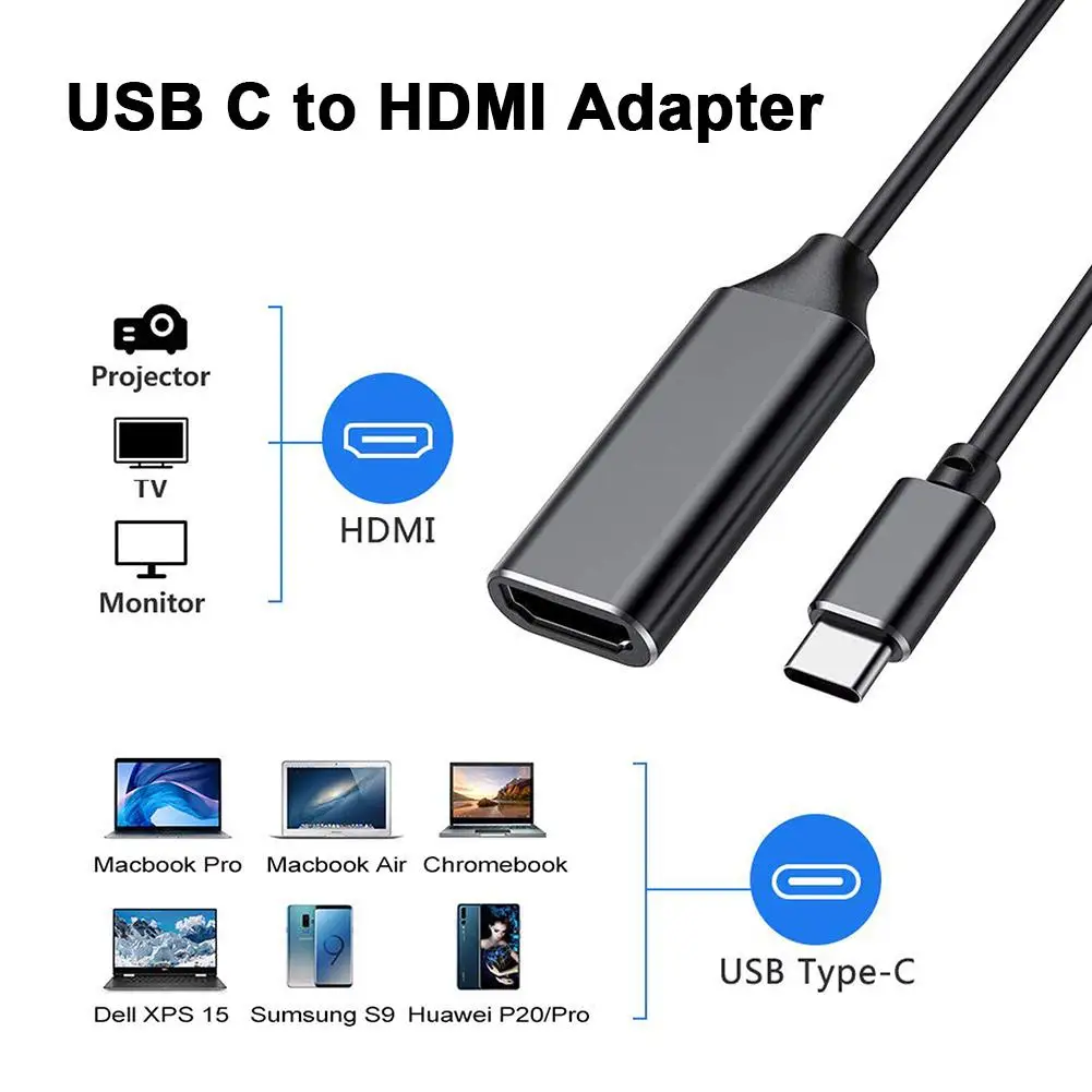 USB C к HDMI адаптер usb type-C к 4K HDMI адаптер для MacMini для IPad Pro для Surface Book 2 Для IMac для MacBook