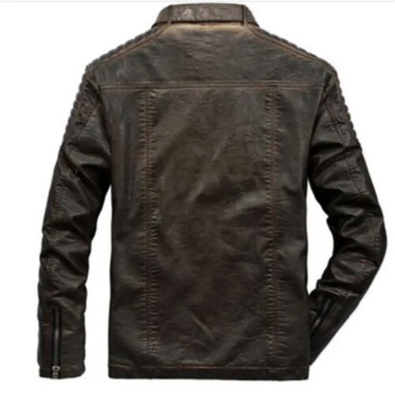 Зимняя теплая натуральная кожаная куртка для мужчин для мотоциклов винтажная коричневая черная парка тонкая мужская повседневная байкерская куртка
