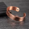 Vinterly Magnetic Pure Copper Bracelet Men Benefits Energy Adjustable Open Cuff Bangles Male Vintage 15mm Wide Jewelry Resizable 6