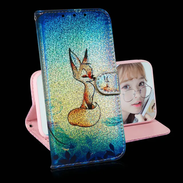 Шикарный шикарный Милый рисунок Флип Etui для iPhone 8 7 6 6s Plus чехол, роскошный Футляр Блеск чехол для iPhone 5 5S SE iPhone8 Coque