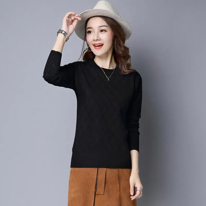 Sweaters Women invierno 2019 Korean Autumn Winter Black Sweater Long Sleeve O Neck Pullover Harajuku Slim Sweaters for Women