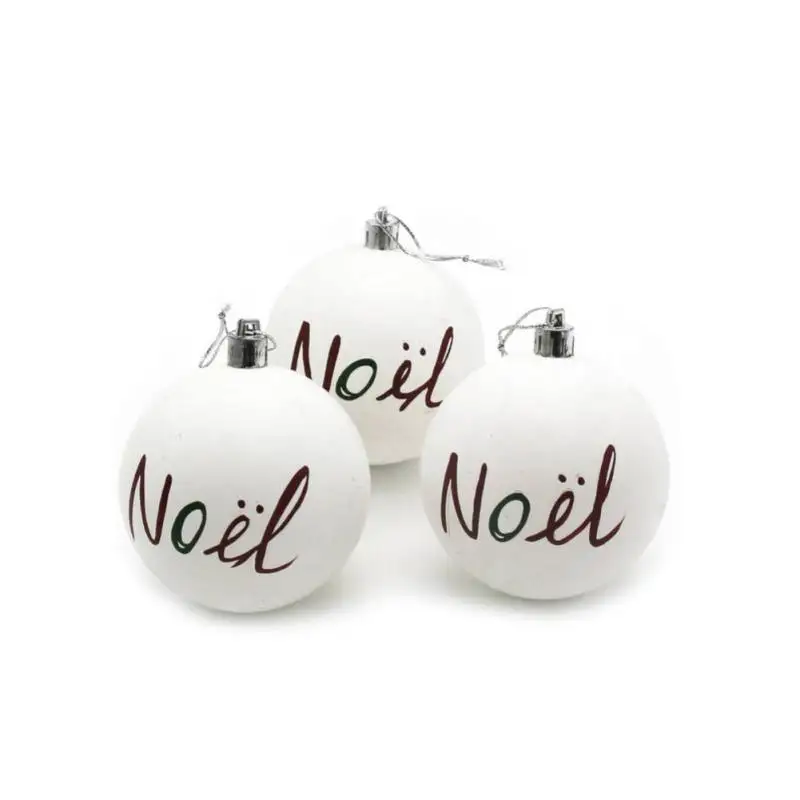 Christmas Tree for Home Shop Xmas Stars Tree Letter Hanging Decoration Printed Ball Christmas Ball Ornaments - Цвет: A 3pcs