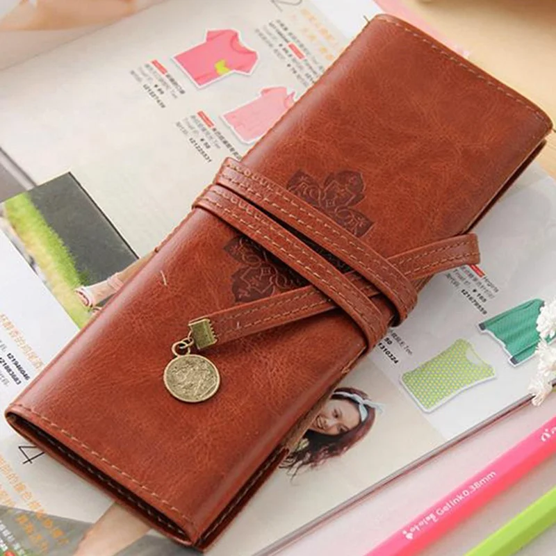 Модный ретро винтажный пенал для карандаша, ручки косметичка карманный портативный школьные принадлежности карандаш сумки