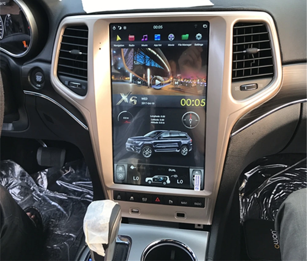 Android для JEEP Grand Cherokee 2010- Tesla экран PX6 автомобильный мультимедийный плеер без dvd Радио gps навигация трек 1 din