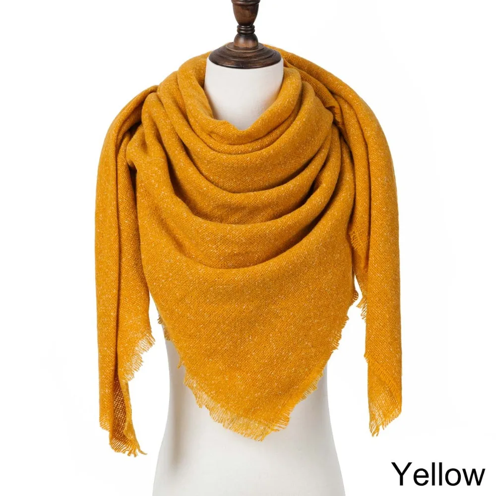 Женский зимний шарф, зимний теплый шарф, шаль для женщин, модный клетчатый треугольный шарф, аксессуары для одежды, шаль
