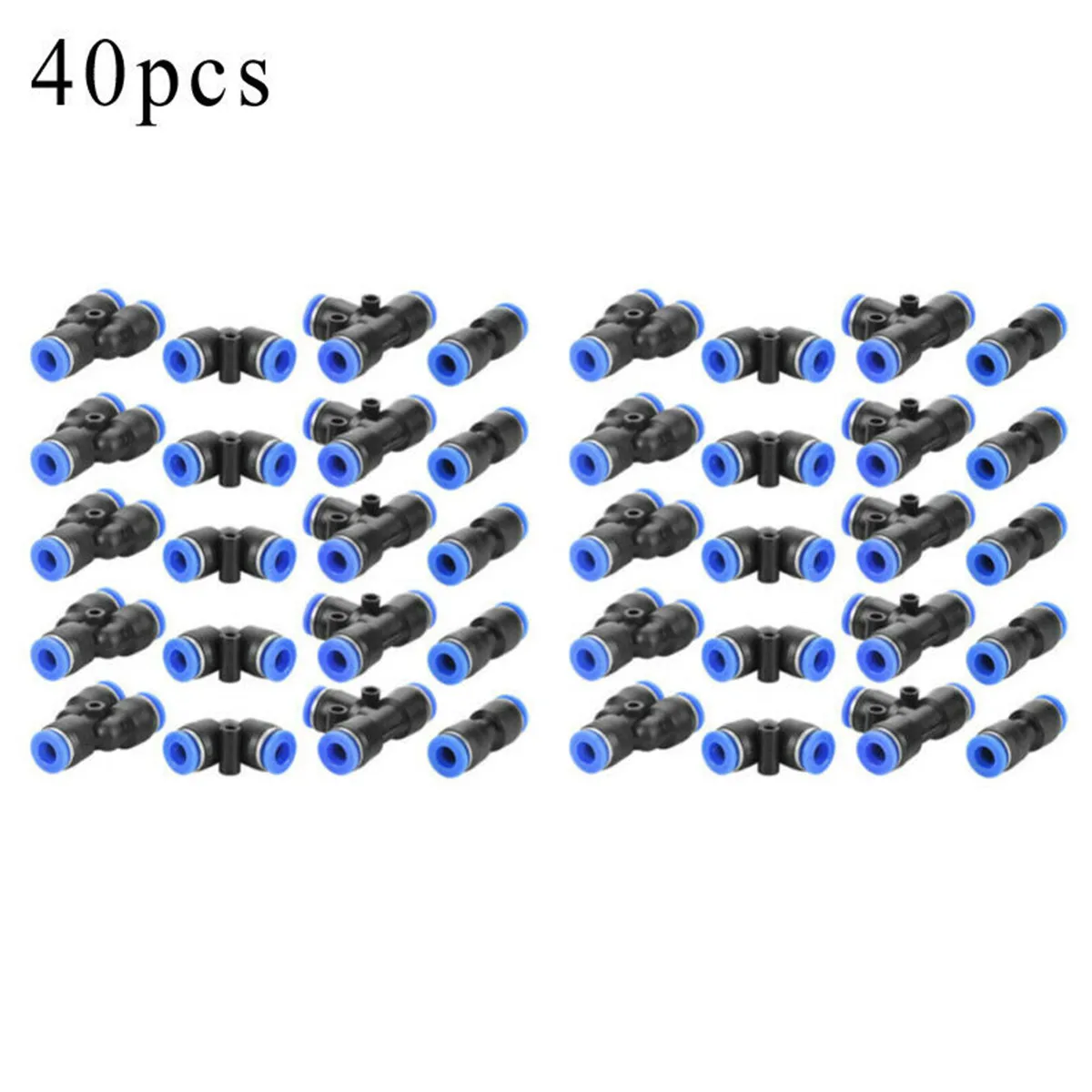 6mm OD 1/4 Inch Plastic Pneumatic Push Connector Set Air Line Quick Fittings