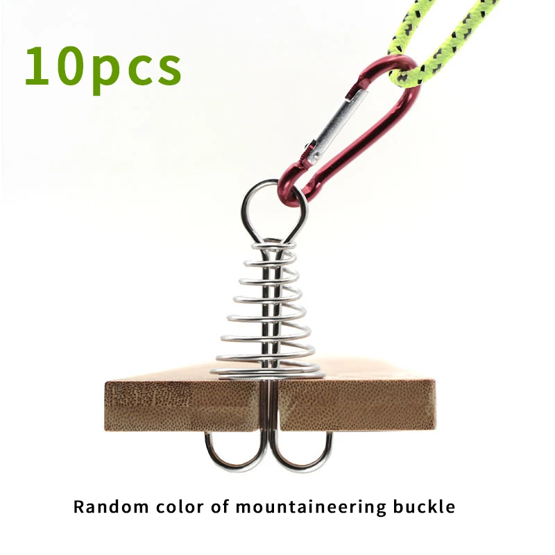 

Spiral Shaped Spring Octopus Deck Peg with Carabiner Hooks Durable Rope Buckle Tent Hooks Board Pegs For Camping Hiking