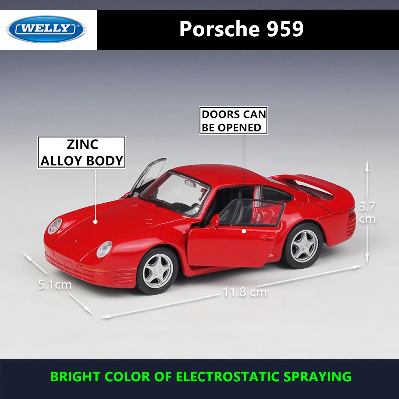 WELLY 1:36 Porsche 959 спортивный автомобиль сплав модель автомобиля машина для