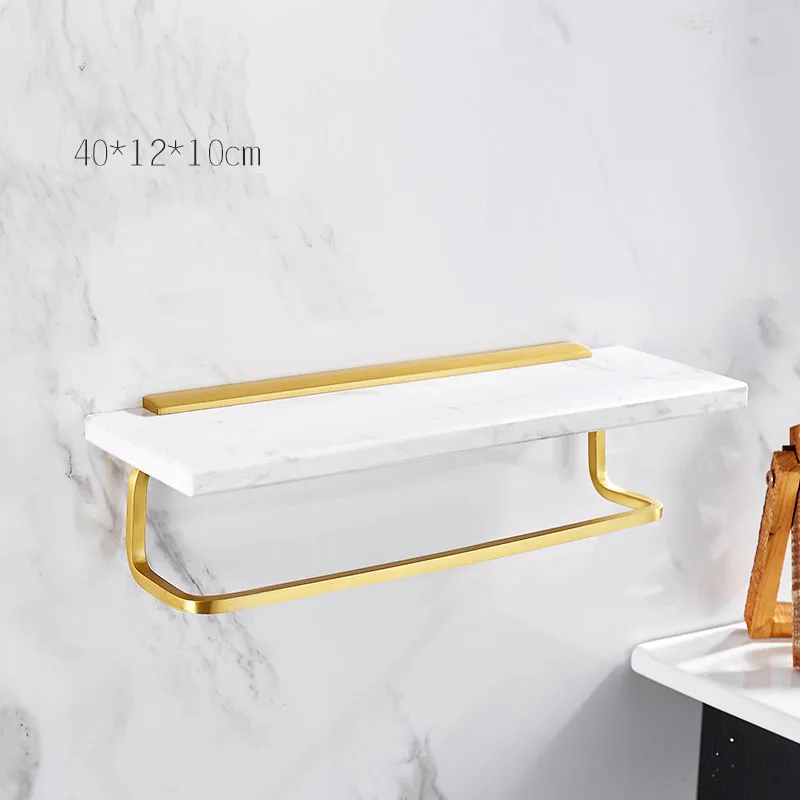 GoldMount Bathroom Storage Rack Wall Mounted Shampoo Shelf Brushed