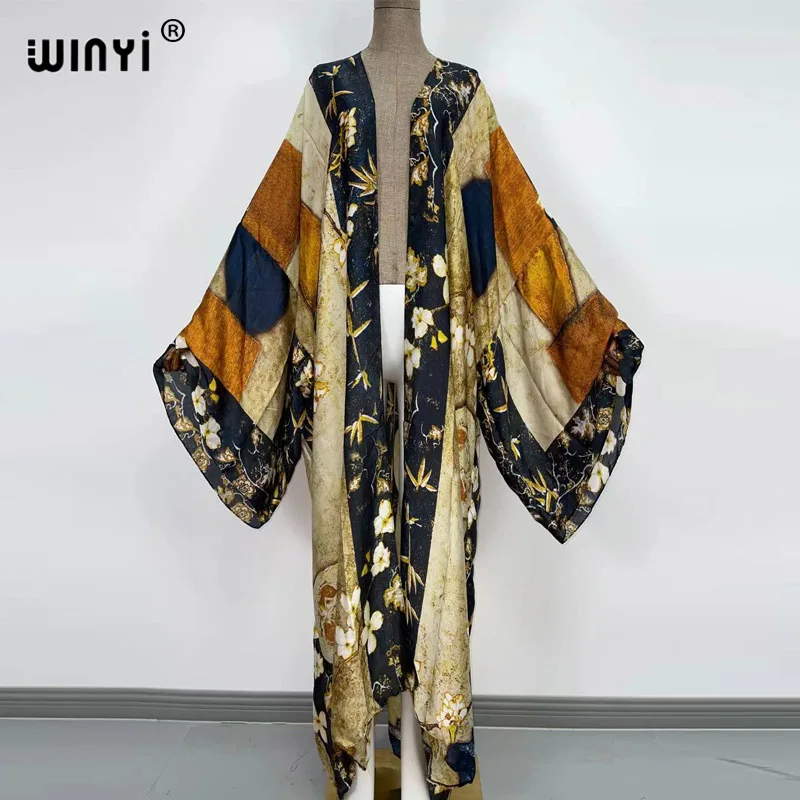 cardigan ponto cocktail sexy boho maxi feriado batwing manga quimono mujer