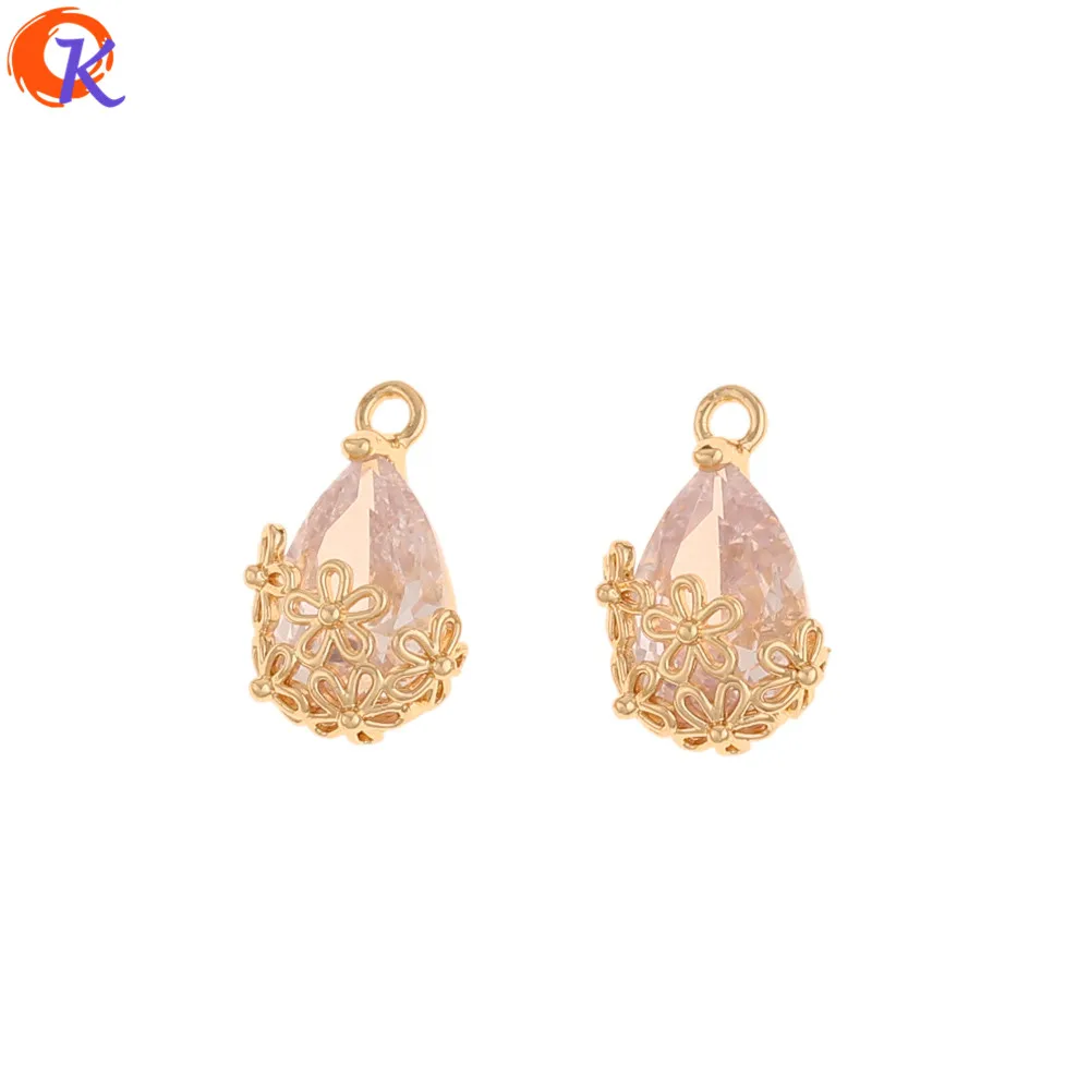 

Cordial Design 20Pcs 10*17MM Jewelry Accessories/CZ Charms/Genuine Gold Plating/Hand Made/Earring Findings/Pendant/DIY Making