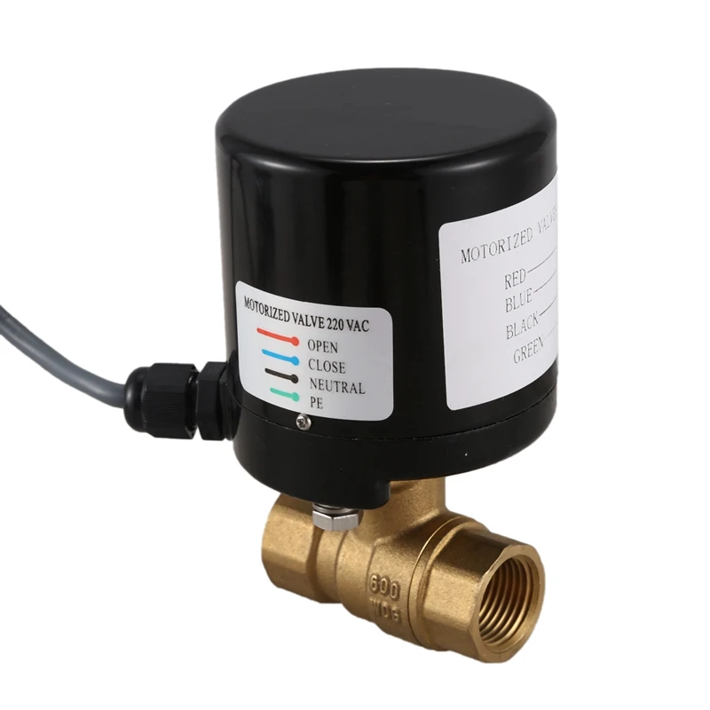 

Hot Sale Internal Thread Brass Electric Valve L Type Two-Way DN15 Electric Ball Valve Power Actuator AC220V