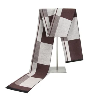 

32*170cm New Style Sale Brand Luxury Men Mans Check Striped Long Cashmere Wool Soft Warm Shawl Scarf