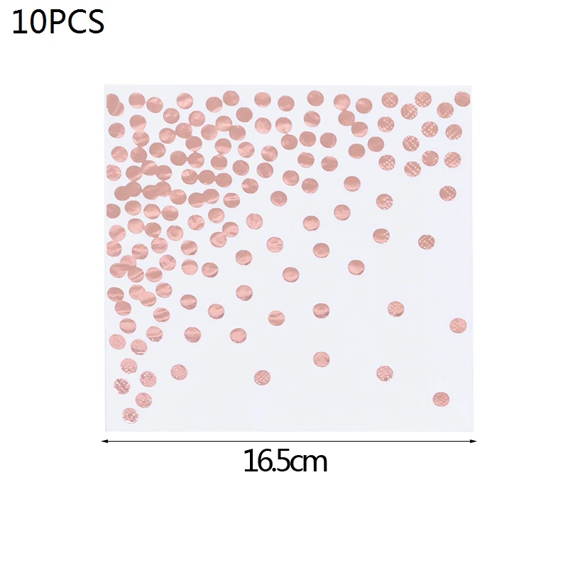 8 шт Розовое золото тарелки чашки точка салфетки бумажные трубочки в полоску Одноразовые Партии Посуда Набор для свадьбы День рождения украшения - Цвет: B04-10pcs napkins