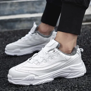 

Winter Keep Warm Outdoor Men's Sports Shoes High Quality Non-slip Trend Women Running Shoes Plus Velvet Cotton Shoes Zapatos