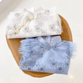 

Girl dress 2020 new summer girls dresses presale design april 20th chinese style lace mesh cotton lining baby dress