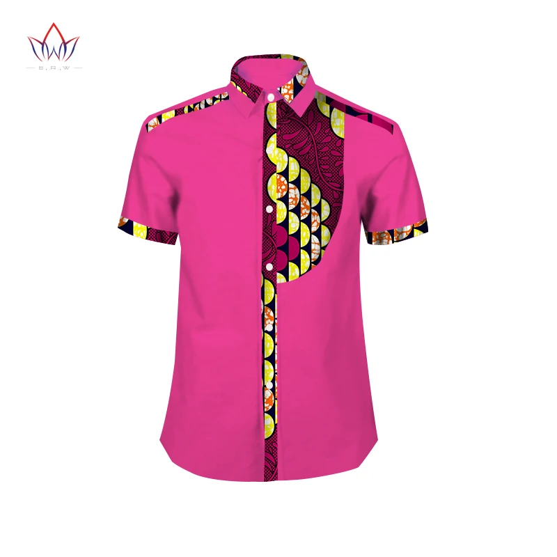 6 Mens Shirt New African Men Clothing Short Sleeve Dashiki for Men Slim Fit Brand Clothing 6XL African Print Shirts WYN306 - Цвет: 6