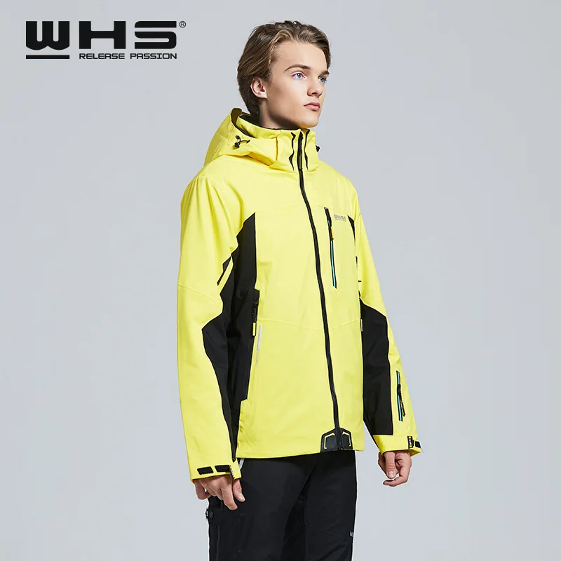 WHS мужские уличные лыжные куртки ветрозащитное теплое пальто зимняя куртка