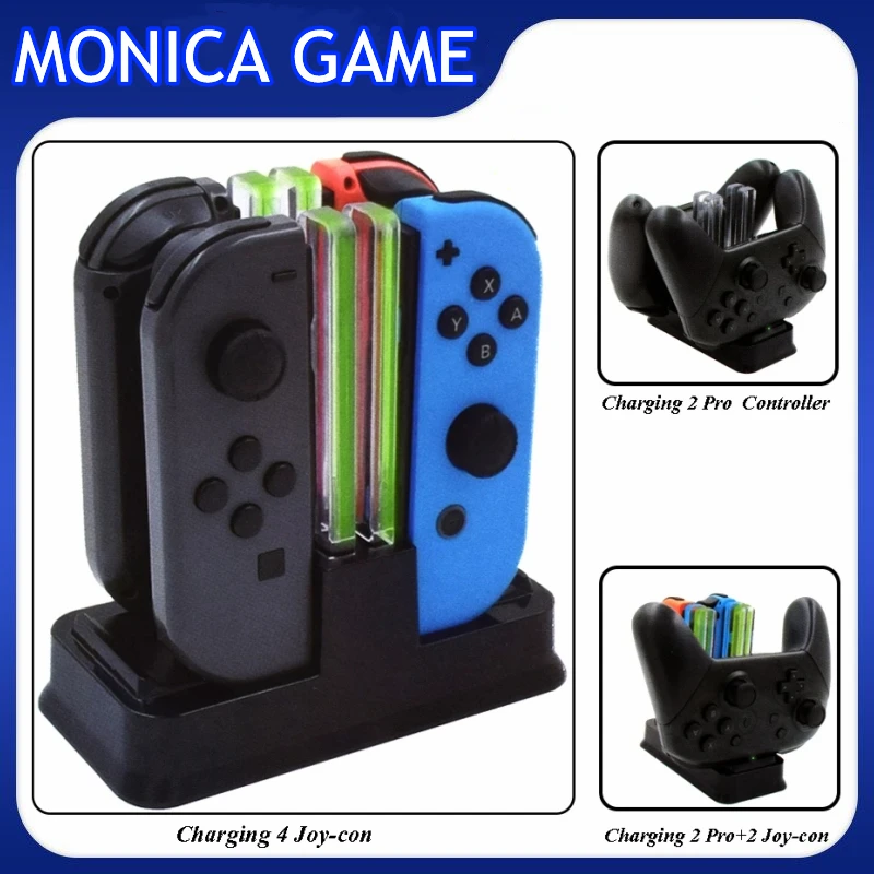 For Nintend Switch Multi-function Charging Dock Station Controller LED Display Charger Stand For NS Switch Joy -con /Pro Gamepad