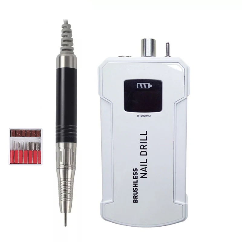 

Nail Polishing Machine 80W Brushless Nail Drill 35000RPM Electric Manicure Drill Set Machine Rechargeable Pedicure Set EU Plug