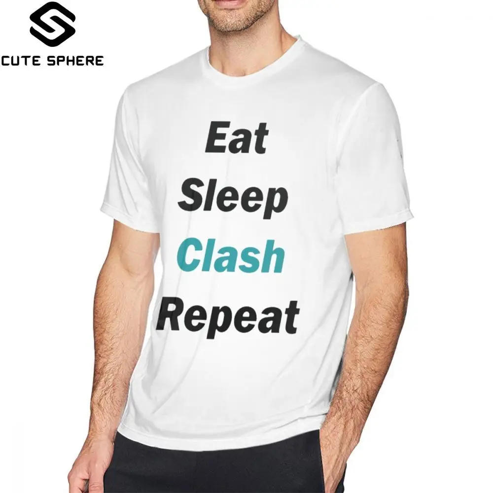

Clash Royal T Shirt Eat Sleep Clash Royale Repeat T-Shirt Mens Classic Tee Shirt Big Printed 100 Cotton Short Sleeves Tshirt