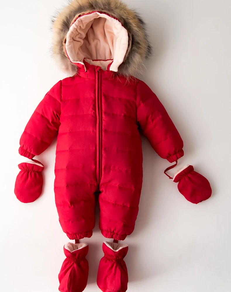 

Russian Winter Down Jumpsuit For Boys and Girls Baby Climbing and Skiing Clothes are -30 Degrees Thick
