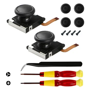 

13pcs Controller Accessory Tri Wing Analog Alloy Steel Joystick Kit 3D Replacement Part Game Thumb Stick Caps For Switch Joy Con