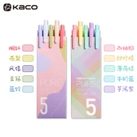 KACO Sign Pen Gel Pen 0.5mm Refill Smooth Ink Writing Durable Signing Pen 5 Colors Vintage Color Macarons Pens Gift Set 2