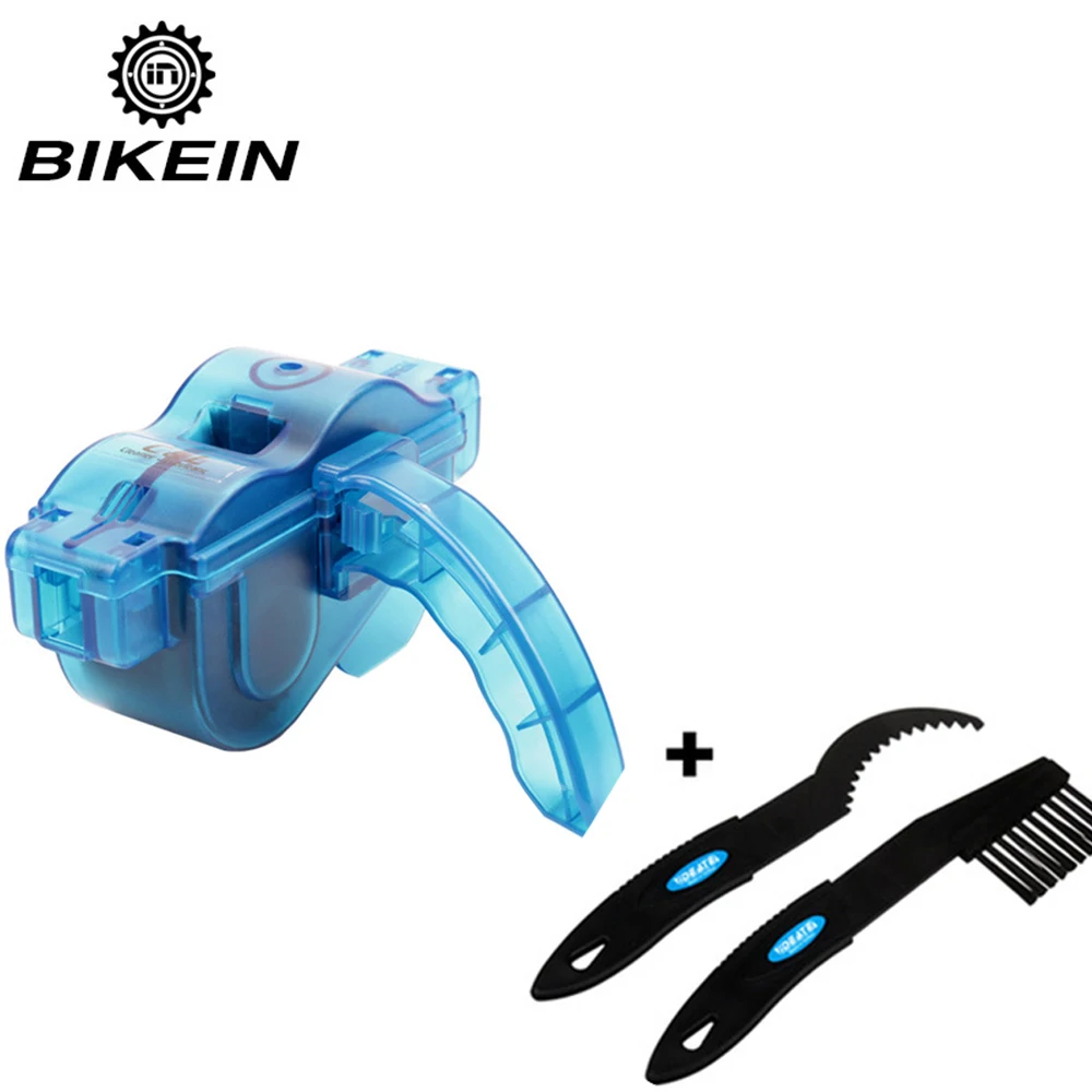 Flash Deal BIKEIN Portable Bicycle Chain Cleaner Bike Clean Machine Brushes Scrubber Wash Tool Mountain Cycling Cleaning Kit Outdoor Sports 5