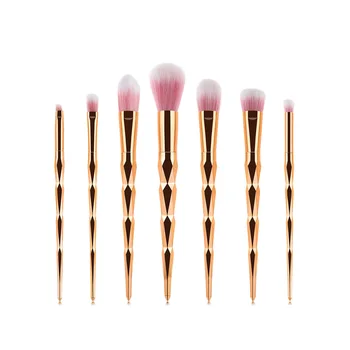 

7Pcs Makeup Brush Set Foundation Blending Powder Eye shadow Make Up Brushes Champagne gold Handle Powder Brush