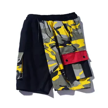 

Idopy Mens Stylish Casual Camouflage Drawstring Elastic Waist Hip Hop Patchwork Skateboard Sports Shorts Pants For Male Outdoors