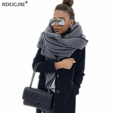 NDUCJSI зимняя шаль одеяло женский шерстяной шарф женские кашемировые шарфы Толстая обмотка широкая длинная шаль обертывание Теплый головной шарф 180*38 см