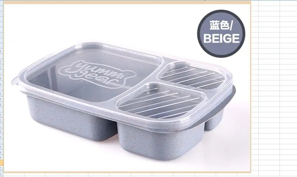 Лимит 100 Горячая Пшеница микроволновая печь Bento Ланч-бокс для пикника суши фрукты контейнер для еды коробки для хранения Чехол Контейнер Органайзер - Цвет: Синий