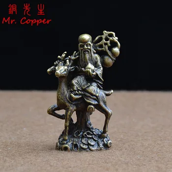 

Chinese Classcial Copper God of Longevity Statue Home Decorations Accessories Vintage Brass Buddha Figurines Desktop Ornaments